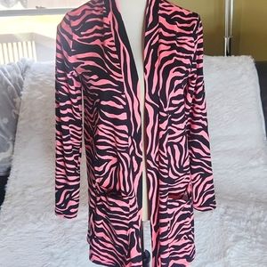 Zenana Pink and Black Zebra Print Cardigan 🩷🖤